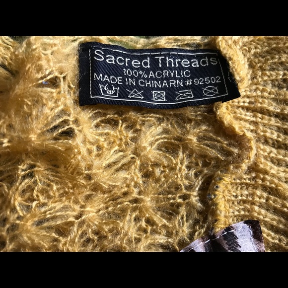 NWT.  Sacred Threads Scarf 07 BL/GR - Picture 2 of 3